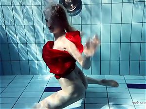 scorching blondie Lucie French teenager in the pool