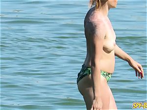 thick bra-stuffers amateur Beach milfs - voyeur Beach movie